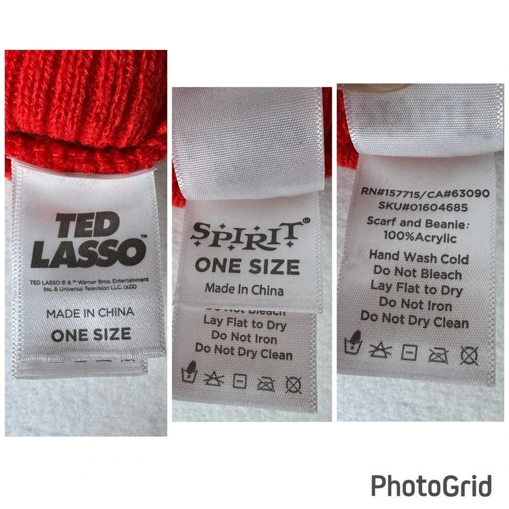Ted Lasso Beanie One Size‎ Bright Orange Ribbed Knit Stocking Cap Costume Hat